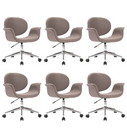 Chaises pivotantes à manger lot de 6 taupe tissu