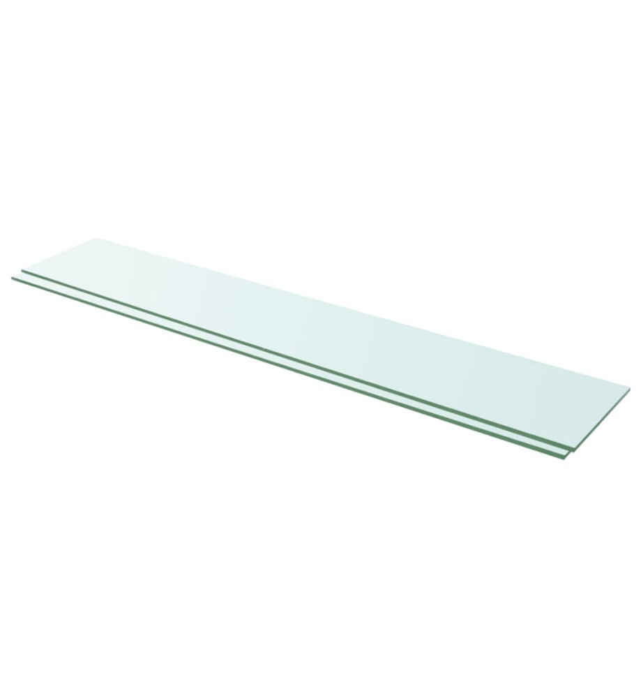 Panneaux d'étagère 2 pcs Verre Transparent 110 x 20 cm