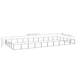 Chenil Noir 50 m² Acier