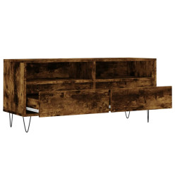 Meuble TV chêne fumé 100x34,5x44,5 cm bois d'ingénierie