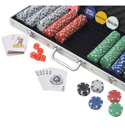 Jeu de poker avec 500 jetons Aluminium