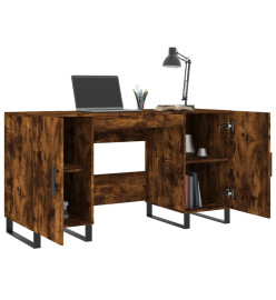 Bureau chêne fumé 140x50x75 cm bois d'ingénierie