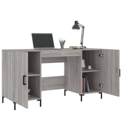 Bureau sonoma gris 140x50x75 cm bois d'ingénierie