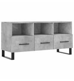 Meuble TV gris béton 102x36x50 cm bois d'ingénierie