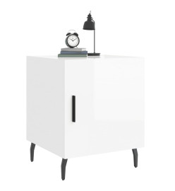 Tables de chevet 2 pcs blanc brillant 40x40x50 cm