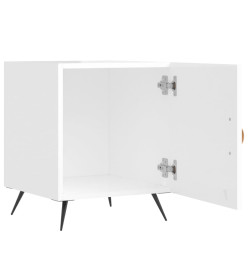 Tables de chevet 2 pcs blanc brillant 40x40x50 cm