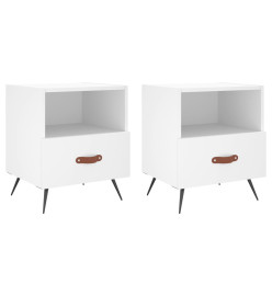 Tables de chevet 2 pcs blanc 40x35x47,5 cm bois d’ingénierie