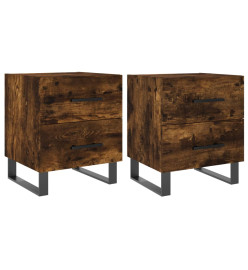 Tables de chevet 2pcs chêne fumé 40x35x47,5cm bois d’ingénierie