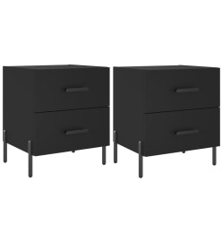 Tables de chevet 2 pcs noir 40x35x47,5 cm bois d’ingénierie