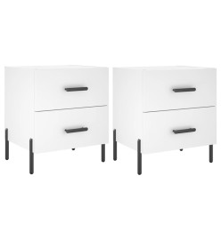 Tables de chevet 2 pcs blanc 40x35x47,5 cm bois d’ingénierie