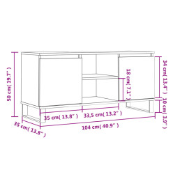 Meuble TV chêne sonoma 104x35x50 cm bois d'ingénierie