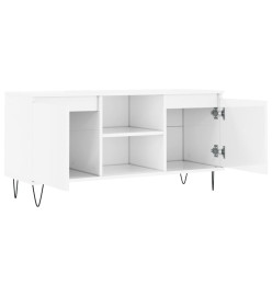 Meuble TV blanc brillant 104x35x50 cm bois d'ingénierie