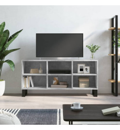 Meuble TV gris béton 103,5x30x50 cm bois d'ingénierie