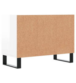 Meuble TV blanc brillant 69,5 x 30 x 50 cm bois d'ingénierie