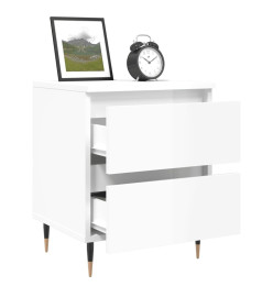 Tables de chevet 2 pcs blanc brillant 40x35x50 cm