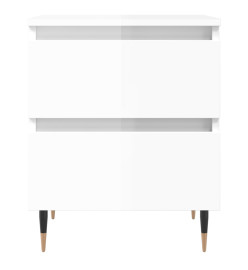 Tables de chevet 2 pcs blanc brillant 40x35x50 cm