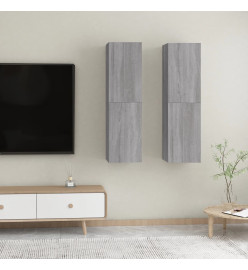 Meubles TV muraux 2 pcs Sonoma gris 30,5x30x110 cm