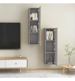 Meubles TV muraux 2 pcs Sonoma gris 30,5x30x110 cm