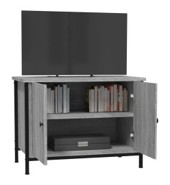 Meuble TV avec portes sonoma gris 60x35x45 cm bois d'ingénierie