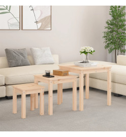 Tables gigognes 3 pcs Bois de pin massif