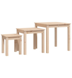 Tables gigognes 3 pcs Bois de pin massif