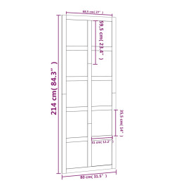 Porte de grange 80x1,8x214 cm Bois massif de pin