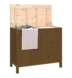 Boîte à linge Marron miel 88,5x44x76 cm Bois massif de pin