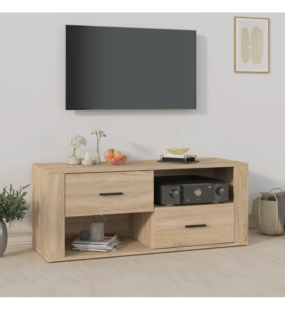 Meuble TV Chêne sonoma 100x35x40 cm Bois d'ingénierie