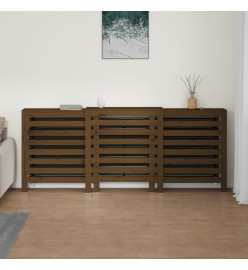 Cache-radiateur Marron miel 210x21x85 cm Bois massif de pin