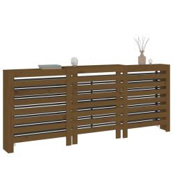 Cache-radiateur Marron miel 210x21x85 cm Bois massif de pin