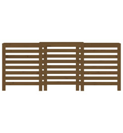 Cache-radiateur Marron miel 210x21x85 cm Bois massif de pin