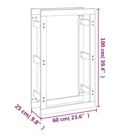 Support de bois de chauffage Marron miel 60x25x100 cm Bois pin