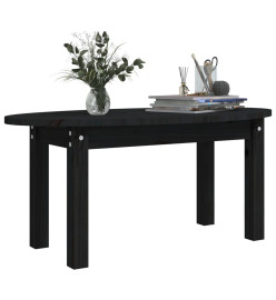 Table basse Noir 80x40x35 cm Bois massif de pin