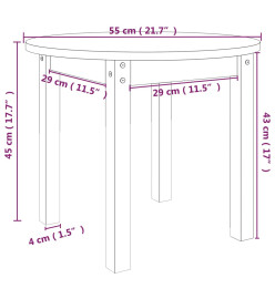 Table basse Marron miel Ø 55x45 cm Bois massif de pin