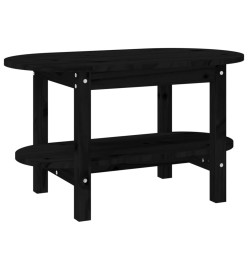 Table basse Noir 80x45x45 cm Bois massif de pin