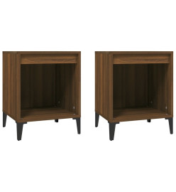 Tables de chevet 2 pcs Chêne marron 40x35x50 cm