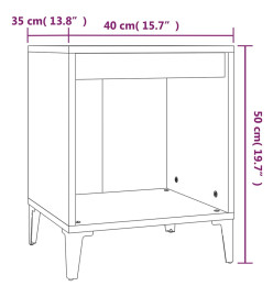 Table de chevet Gris béton 40x35x50 cm