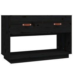 Meuble TV Noir 90x40x60 cm Bois de pin massif