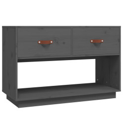 Meuble TV Gris 90x40x60 cm Bois de pin massif