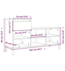 Armoire à chaussures Chêne sonoma 102x36x60cm Bois d'ingénierie