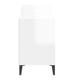 Meuble TV Blanc brillant 160x35x55 cm Bois d'ingénierie