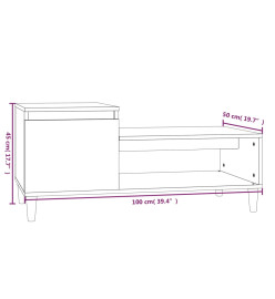 Table basse Blanc brillant 100x50x45 cm Bois d'ingénierie