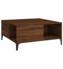 Table basse chêne marron 80x80x36,5 cm bois d'ingénierie