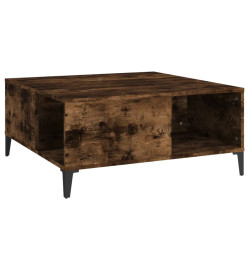 Table basse chêne fumé 80x80x36,5 cm bois d'ingénierie