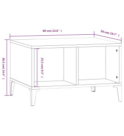 Table basse Gris béton 60x50x36,5 cm Bois d'ingénierie