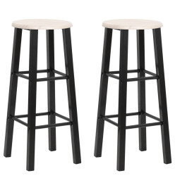 Tabourets de bar lot de 2 noir MDF