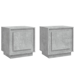 Tables de chevet 2 pcs gris béton 44x35x45 cm bois d'ingénierie