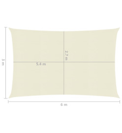 Voile d'ombrage 160 g/m² Crème 3x6 m PEHD