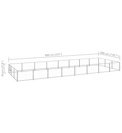 Chenil Argenté 24 m² Acier