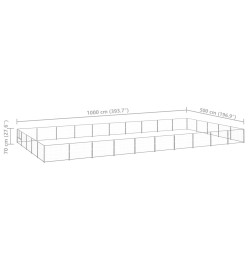 Chenil Argenté 50 m² Acier